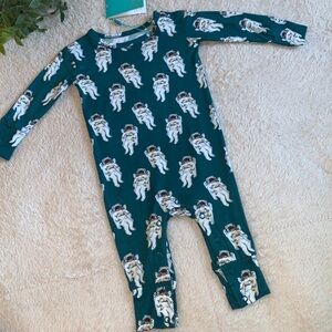 NWT Posh Peanut Houston Longall Romper 6-9M Green Bamboo
